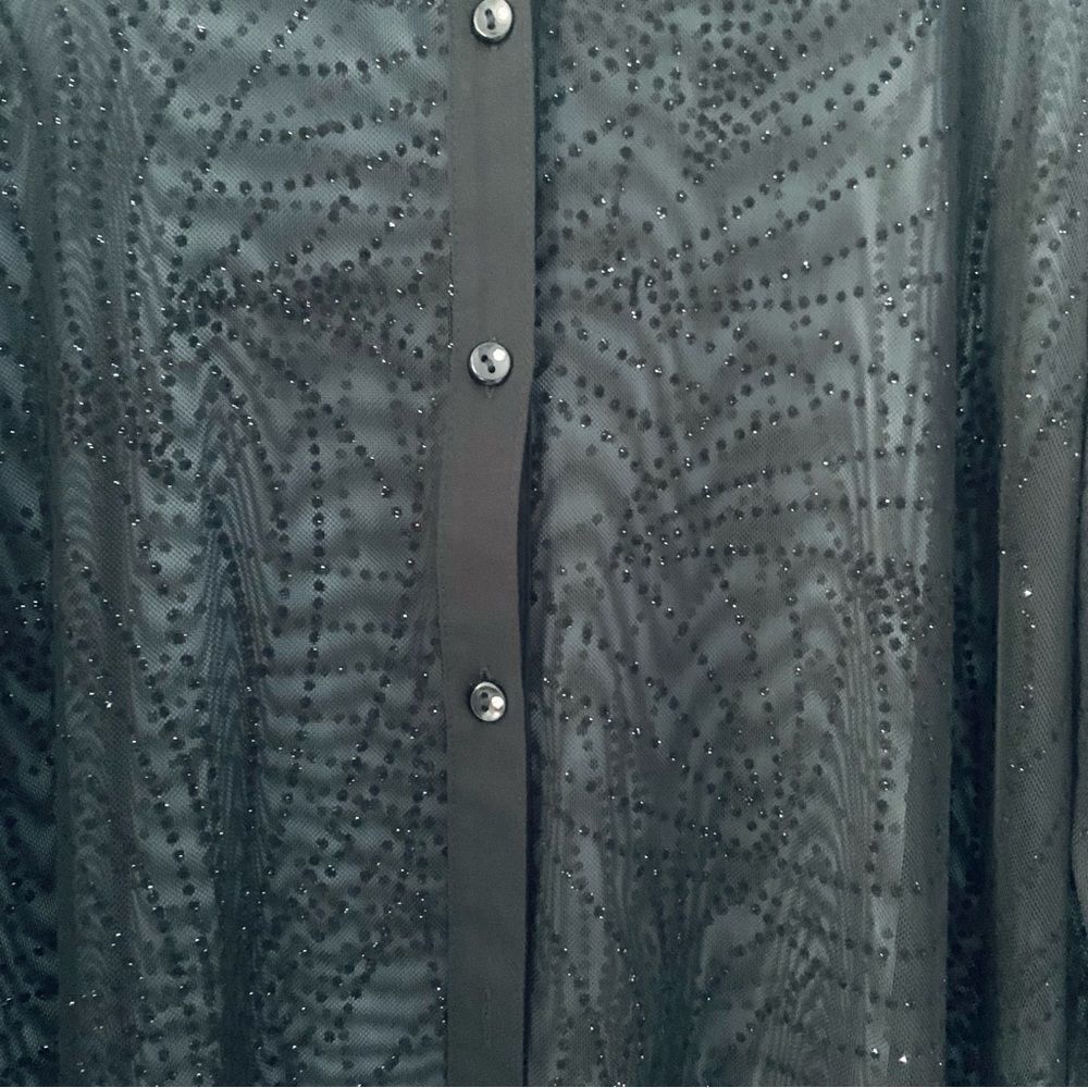 Chic Black Sheer Women's Blouse - Picture 5 of 11